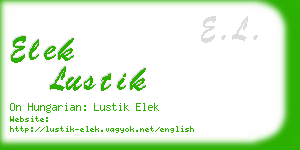 elek lustik business card